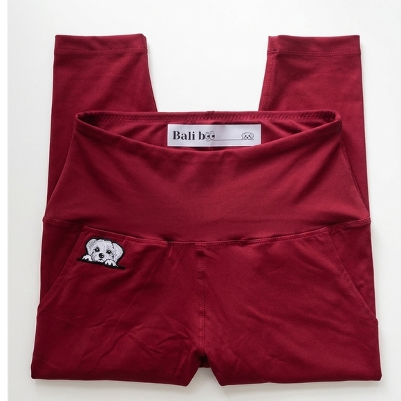 Baliboo Everyday High Waisted Pocket Leggings Burgandy Red. S/M Active -Casual - Picture 5 of 5